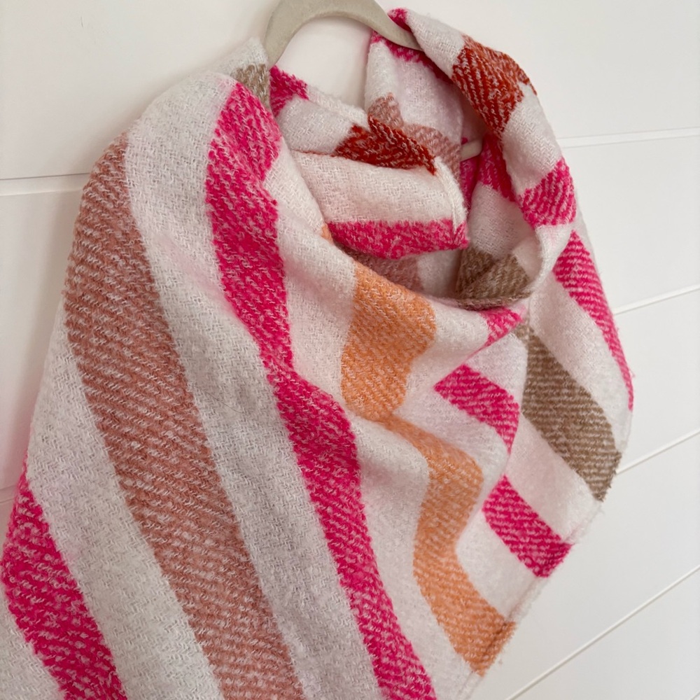 NEW Ann Taylor LOFT Blanket Scarf Striped Oversized Soft & Cozy - Picture 4 of 13